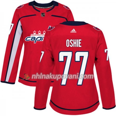 Washington Capitals Dresy T.J. Oshie 77 Červená 2017-2018 Adidas Authentic - Dámské